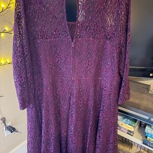 Torrid Rich Purple Lace Long Sleeve Dress